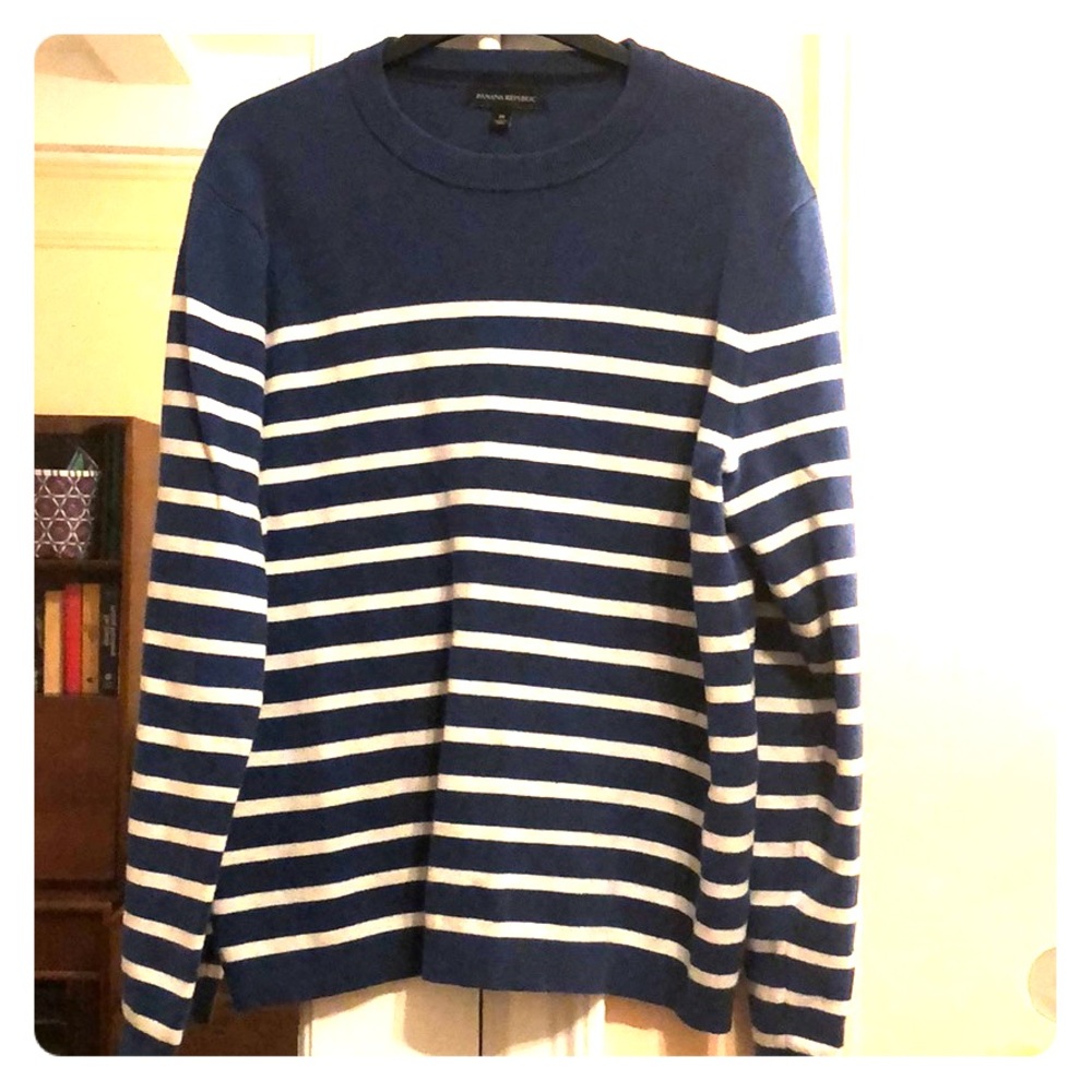 Banana Republic Blue White Striped Sweater